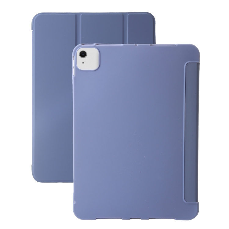 

For iPad Air 13 2025 / 2024 Three-fold Holder Flip Tablet Leather Case(Purple)