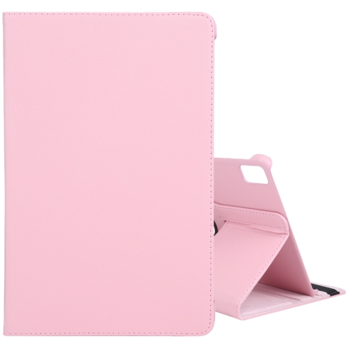 

For iPad Pro 11 2024 360 Degree Rotation Litchi Texture Leather Tablet Case with Holder(Pink)