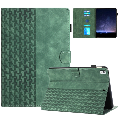 

For iPad 10.2 2021 / Air 10.5 Building Blocks Embossed Leather Smart Tablet Case(Green)