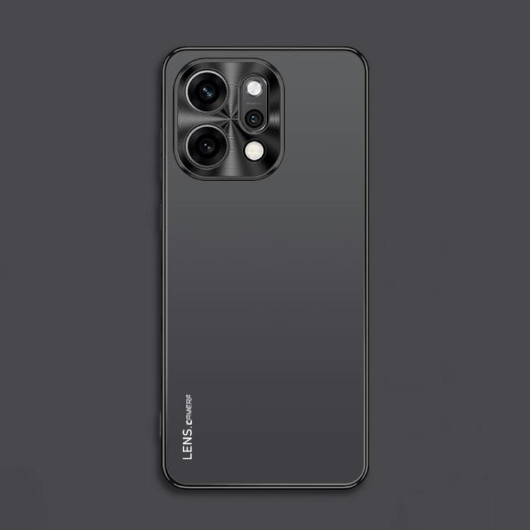 

For OPPO Reno14 Pro Global AG Frosted Electroplating Acrylic Phone Case(Black)