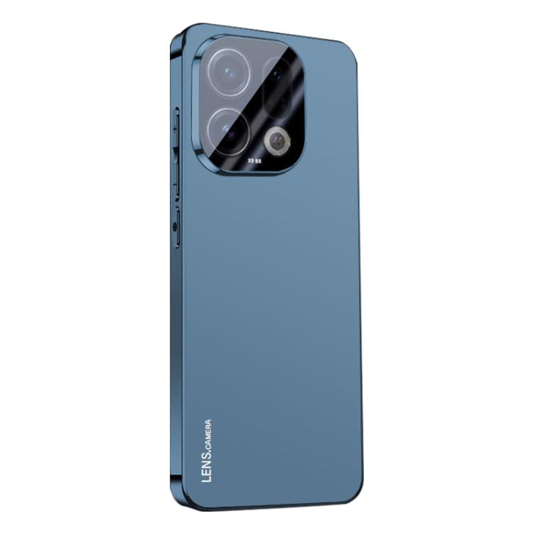 

For OPPO Find X9 AG Frosted Electroplating Acrylic Phone Case(Navy Blue)