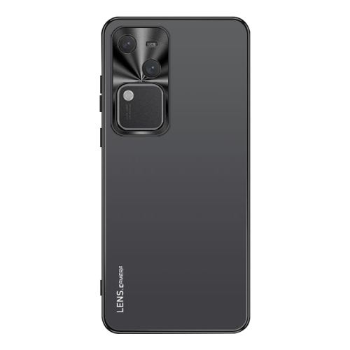 

For vivo S18 AG Frosted Electroplating Acrylic Phone Case(Black)