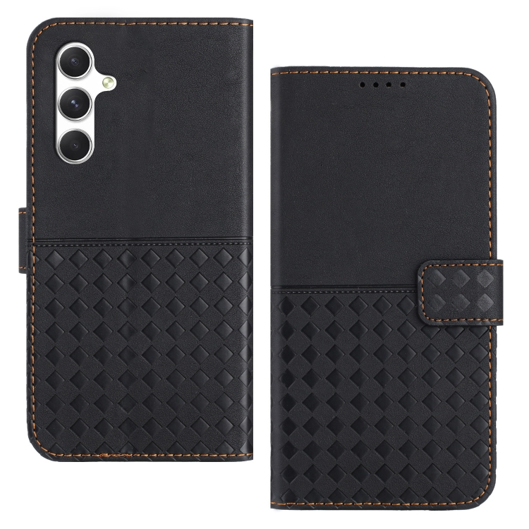 

For Samsung Galaxy S24 5G Woven Embossed RFID Blocking Leather Phone Case(Black)