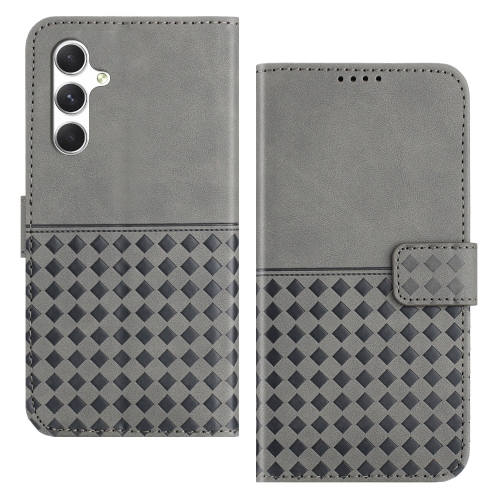 

For Samsung Galaxy S23 FE 5G Woven Embossed RFID Blocking Leather Phone Case(Grey)