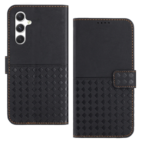 

For Samsung Galaxy S23 FE 5G Woven Embossed RFID Blocking Leather Phone Case(Black)
