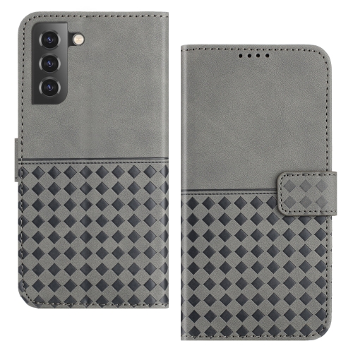 

For Samsung Galaxy S22+ 5G Woven Embossed RFID Blocking Leather Phone Case(Grey)