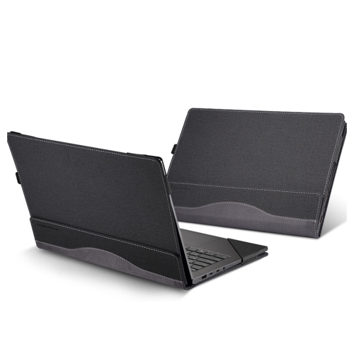 

For HP Envy X360 14 inch 14-fa 2024 Leather Laptop Shockproof Protective Case(Black)