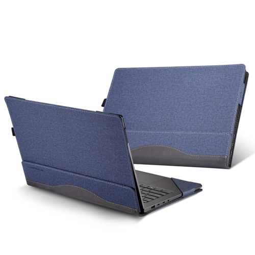 

For HP Envy X360 14 inch 14-fa 2024 Leather Laptop Shockproof Protective Case(Dark Blue)