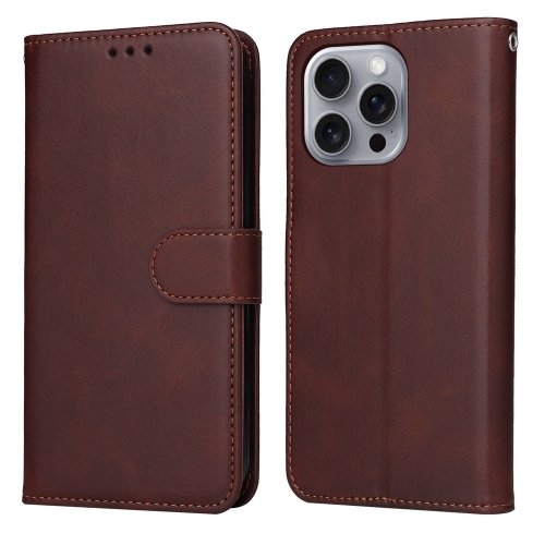 

For iPhone 16 Pro Max Classic Calf Texture Flip Leather Phone Case(Brown)