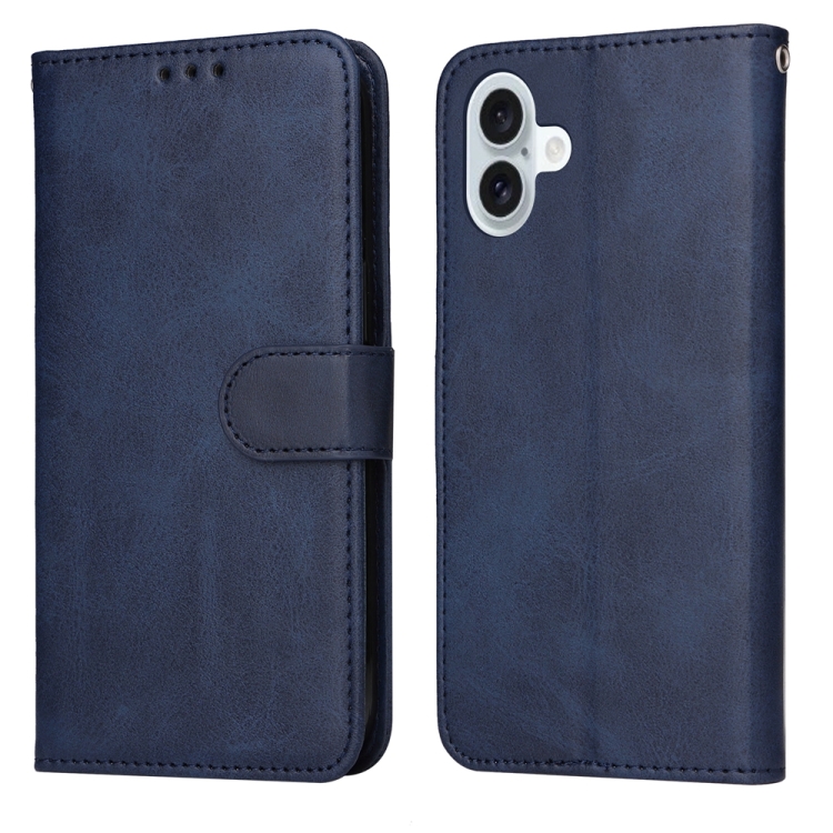 

For iPhone 16 Plus Classic Calf Texture Flip Leather Phone Case(Blue)