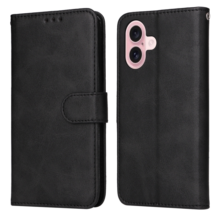 

For iPhone 16 Classic Calf Texture Flip Leather Phone Case(Black)