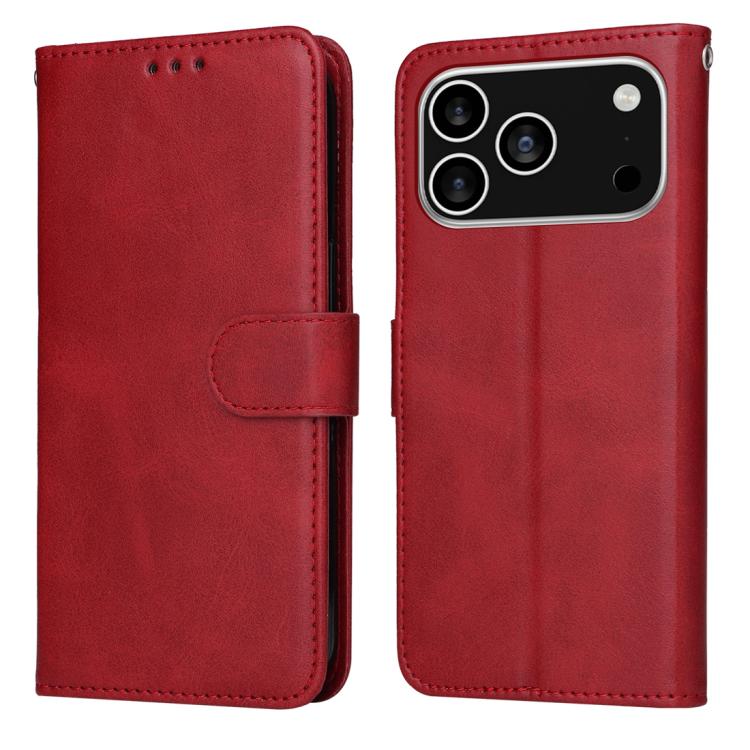 

For iPhone 17 Pro Classic Calf Texture Flip Leather Phone Case(Red)