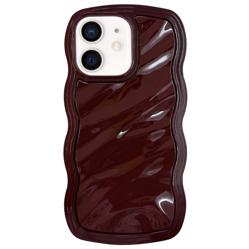 

For iPhone 11 Solid Color Waves PC Hybrid TPU Phone Case(Wine Red)