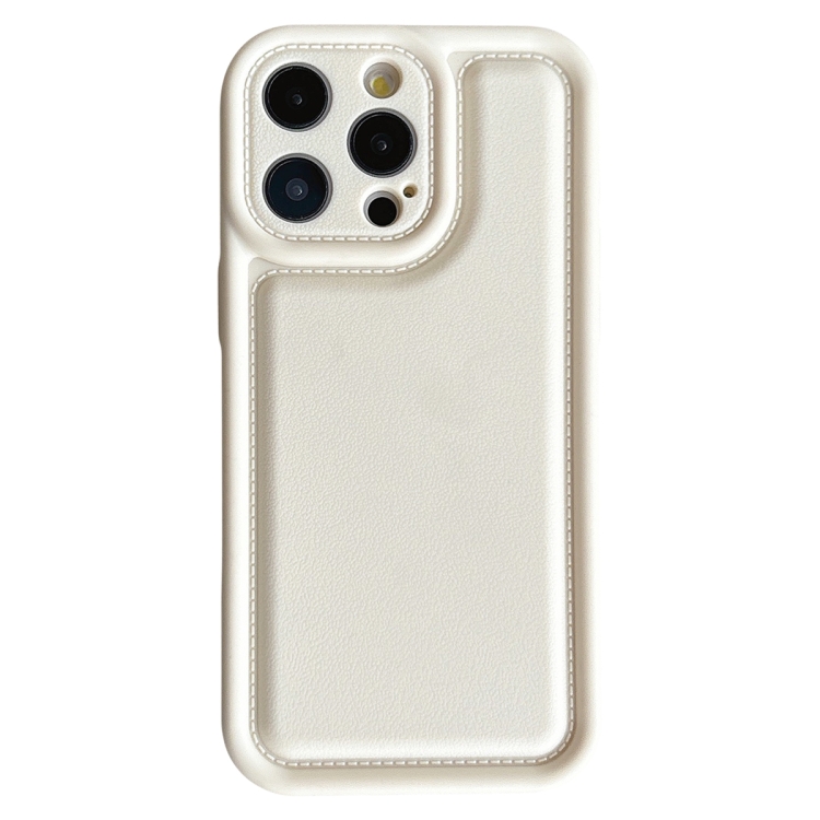 

For iPhone 15 Pro Max Frosted Leather Texture TPU Phone Case(White)