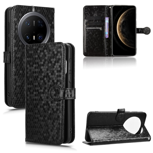 

For Huawei Mate 70 Pro / 70 Pro+ Honeycomb Dot Texture Leather Phone Case(Black)