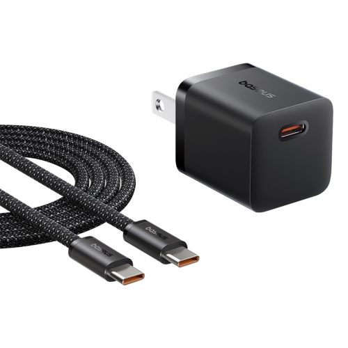 

Baseus GaN5 25W mini USB-C / Type-C Gallium Nitride Fast Charger with 1m Type-C Cable, US Plug(Cluster Black)