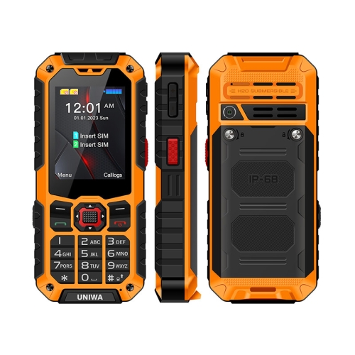 

UNIWA S9 Rugged Phone, 2.4 inch UNISOC TIGER T117, 3000mAh Battery, 21 Keys, Network: 4G(Orange)