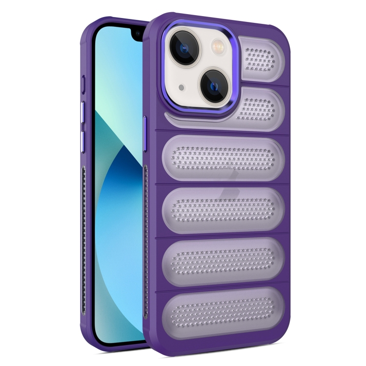 For iPhone 13 Cooling Armor Translucent Mesh Breathable Phone Case - Main Image