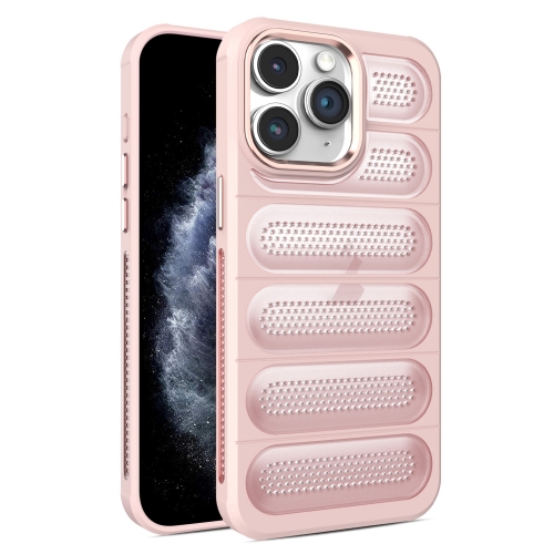 For iPhone 11 Pro Cooling Armor Translucent Mesh Breathable Phone Case(Pink) powercase mistral z4 mesh led cmiz4c l4