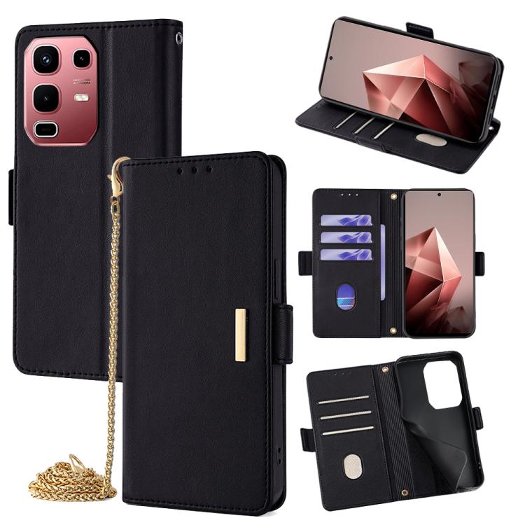 

For Infinix Note 50s 5G Crossbody Chain Leather Phone Case(Black)