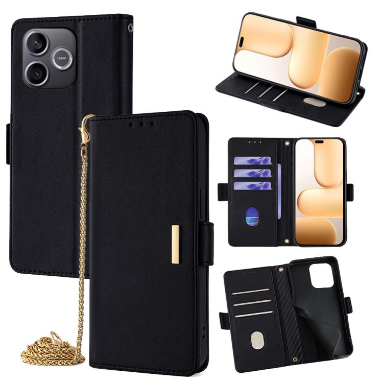 

For Honor 600 Lite Global Crossbody Chain Leather Phone Case(Black)