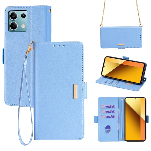 

For Xiaomi Redmi Note 13 4G Crossbody Chain Leather Phone Case(Blue)