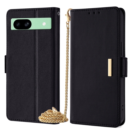 

For Google Pixel 8a Crossbody Chain Leather Phone Case(Black)