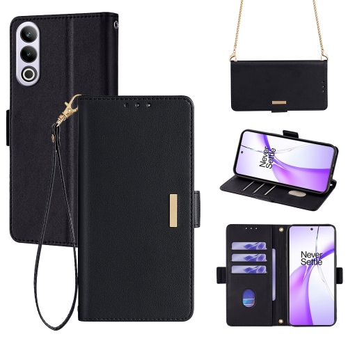 

For OnePlus Ace 3V 5G Crossbody Chain Leather Phone Case(Black)