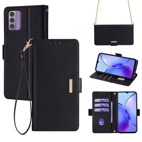 

For Nokia G42 4G Crossbody Chain Leather Phone Case(Black)