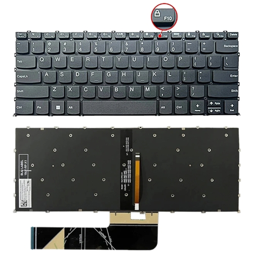 

For Lenovo IdeaPad 5 US Version Laptop Backlight Keyboard, F10 Key with Lock Icon(Black)