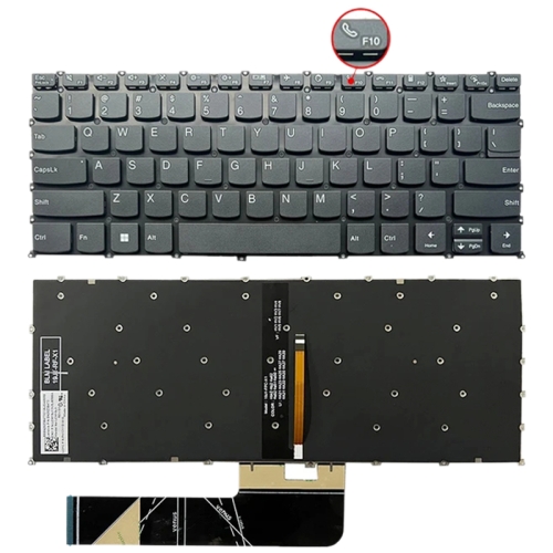 

For Lenovo IdeaPad 5 / Yoga Slim 7 Pro US Version Laptop Backlight Keyboard, F10 Key with Phone Icon(Black)