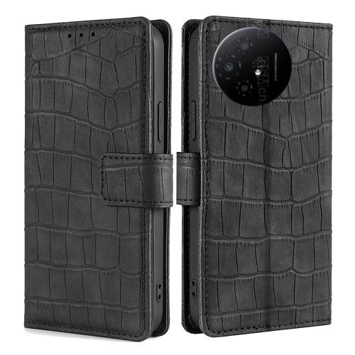 

For TCL 50 XL Skin Feel Crocodile Magnetic Clasp Leather Phone Case(Black)