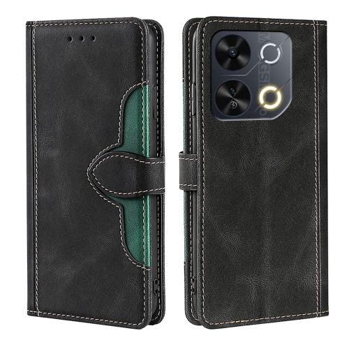 

For Itel P65 Skin Feel Magnetic Buckle Leather Phone Case(Black)