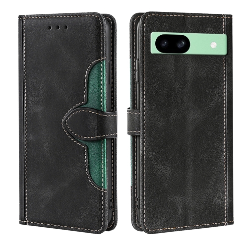 

For Google Pixel 8a Skin Feel Magnetic Buckle Leather Phone Case(Black)