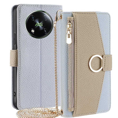 

For Itel RS4 4G Crossbody Litchi Texture Leather Phone Case(Blue)