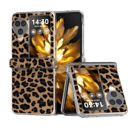 

For OPPO Find N3 Three Parts Transparent Frame Leopard Pattern Phone Case(Leopard Print)