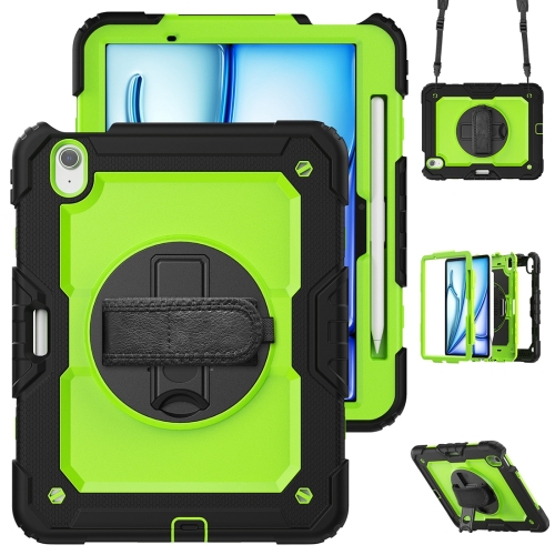 

For iPad Air 11 2024 Silicone + PC Tablet Protective Case(Yellow Green+Black)