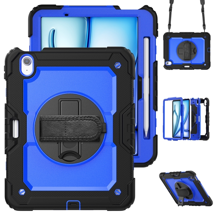 

For iPad Air 11 2024 Silicone + PC Tablet Protective Case(Dark Blue+Black)