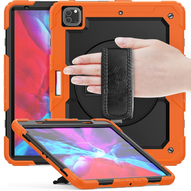 

For iPad Pro 13 2024 Silicone Hybrid PC Tablet Protective Case(Orange+Black)