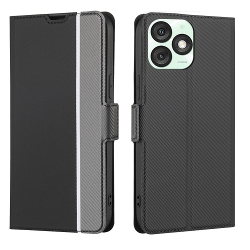 

For Itel A50 4G Twill Texture Side Button Leather Phone Case(Black)