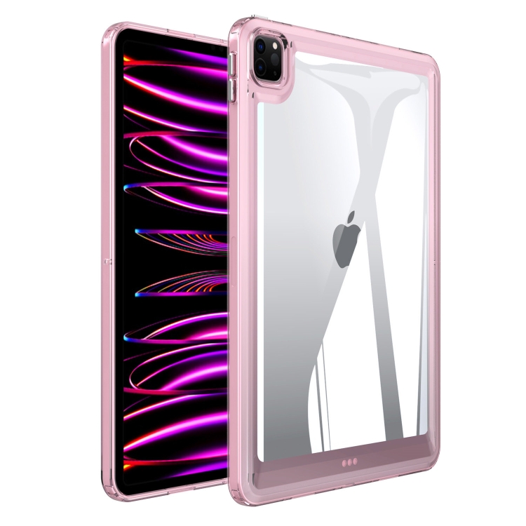 

For iPad Pro 12.9 2022 / 2021 / 2020 Transparent Acrylic Tablet Case(Pink)