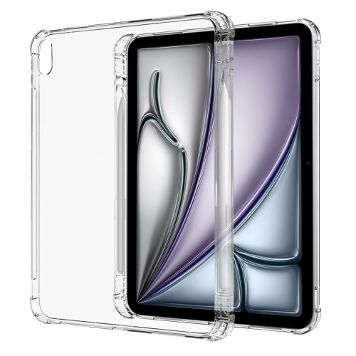 

For iPad Air 13 2024 Highly Transparent TPU Full Thicken Corners Shockproof Protective Case with Pen Slot(Transparent)