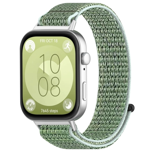 

For Huawei Watch Fit3 Nylon Loop Hook and Loop Fastener Watch Band(Blue Sea)