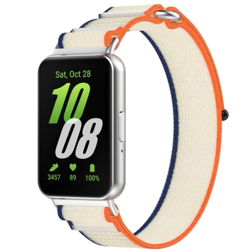 

For Samsung Galaxy Fit 3 Loop Nylon Watch Band(Beige Orange)