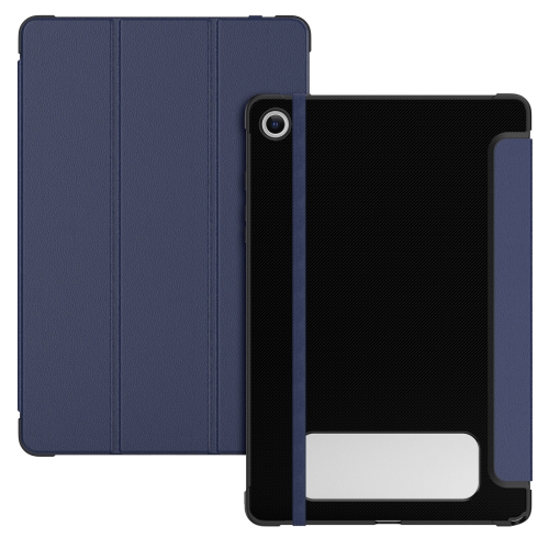 

For Samsung Galaxy Tab A9+ Carbon Fiber Leather Smart Tablet Case(Navy Blue)