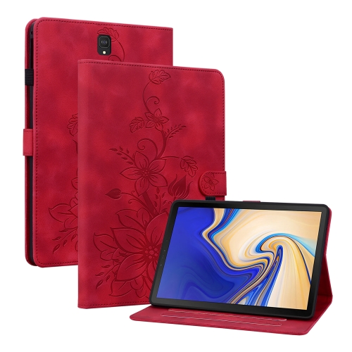 

For Samsung Galaxy Tab S4 10.5 SM-T830/T835 Lily Embossed Leather Tablet Case(Red)