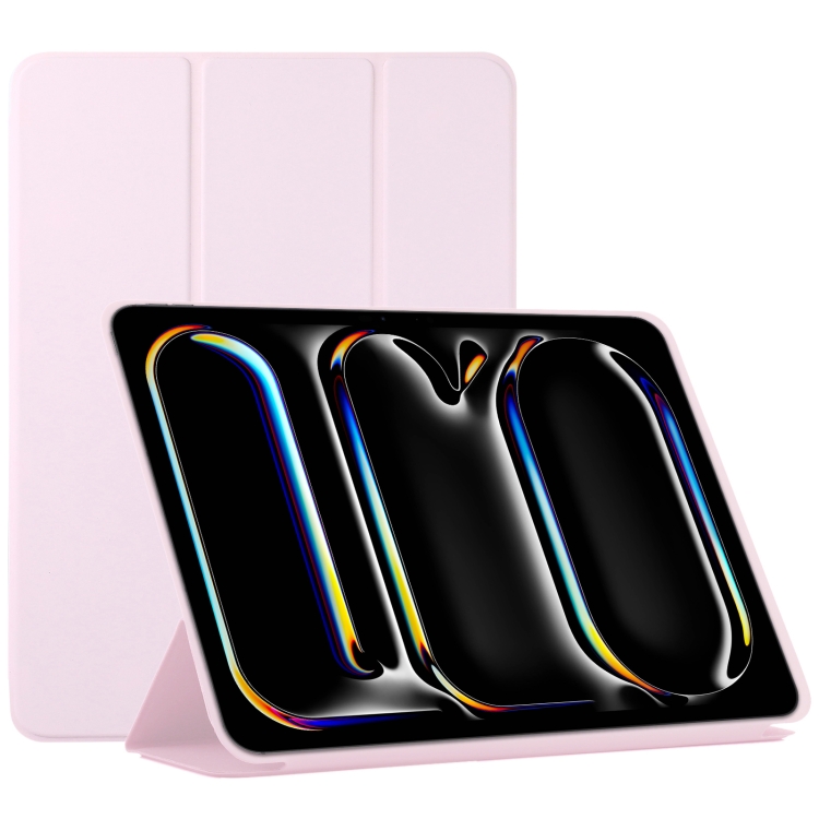 

For iPad Pro 11 2024 Double-sided Clip Non-buckle Magnetic PU Smart Tablet Case(Pink)