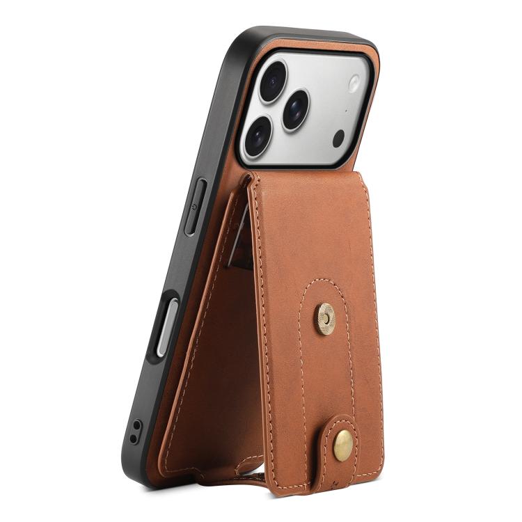 

For iPhone 17 Pro Max Denior D14 NK Retro Pattern MagSafe Magnetic Card Holder Leather Phone Case(Brown)