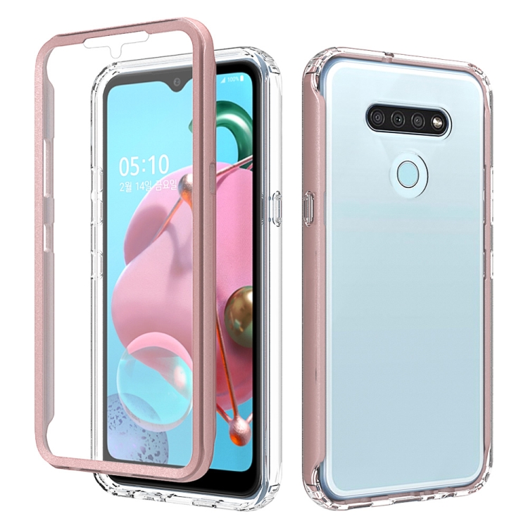 For LG K51 Shockproof TPU Frame Clear PC Back Case Front - Main Image