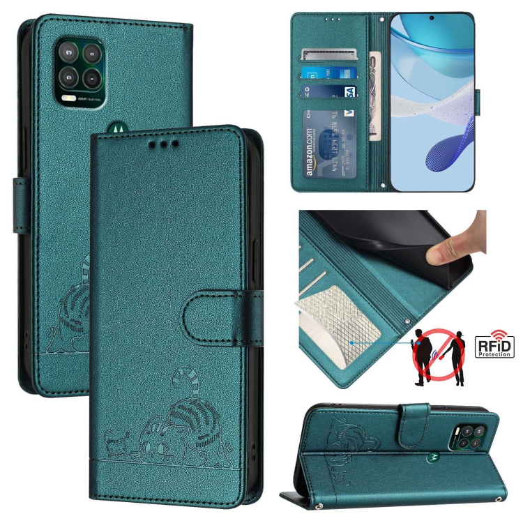 For Motorola Moto G Stylus 5G 2021 Cat Rat Embossed Pattern